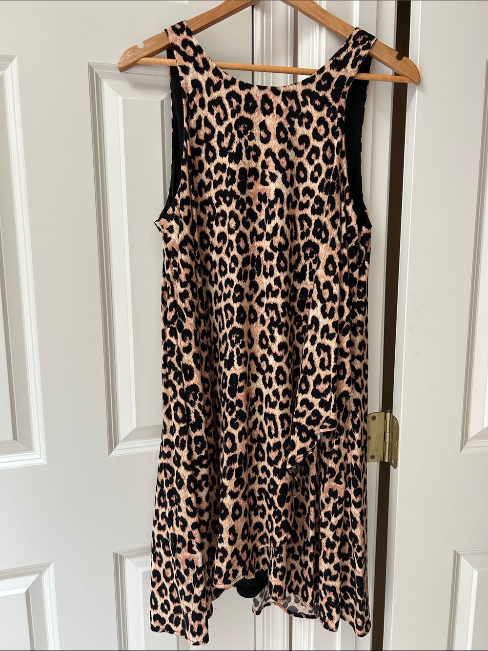 Francesca's Collections Leopard Print Sleeveless Dress - Black and Tan